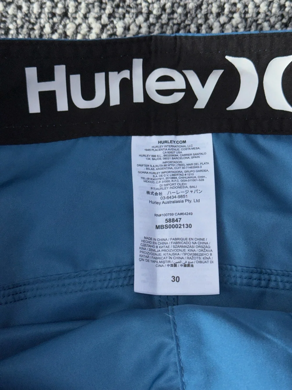 NEW Hurley “One & Only” Men's Blue & Hot Pink Board Shorts - 30 x 22